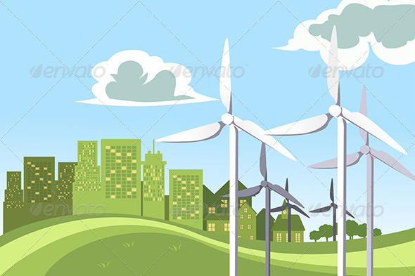 Wind Turbines Power - Conceptual Vectors