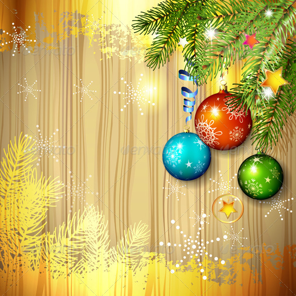 Christmas Ball and Pine Tree - Christmas Seasons/Holidays