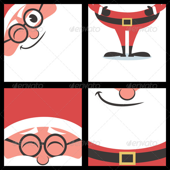 Santa Square Banners - Christmas Seasons/Holidays