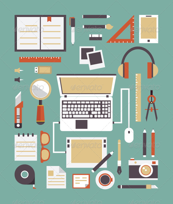 Vector Set of Equipment for Design - Objects Vectors