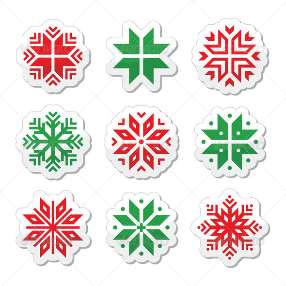 Winter Snowflakes Icon Set - Christmas Seasons/Holidays