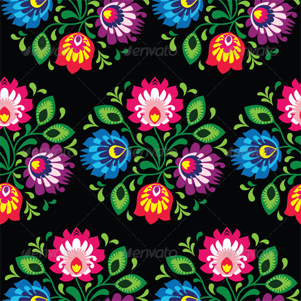 Seamless Traditional Floral Polish Pattern - Patterns Decorative