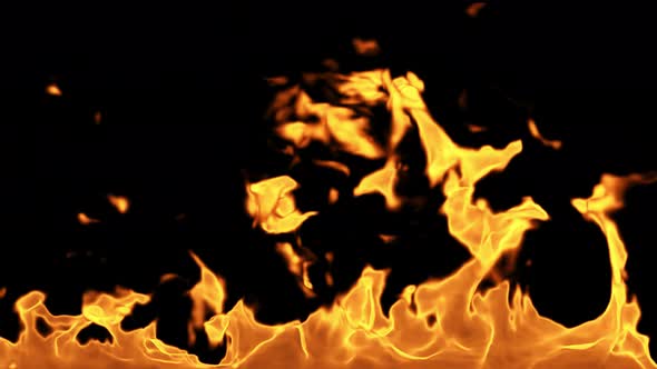 Animation of a flame burning on a black background.