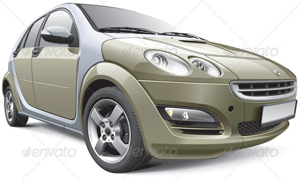 European Subcompact Hatchback - Vectors