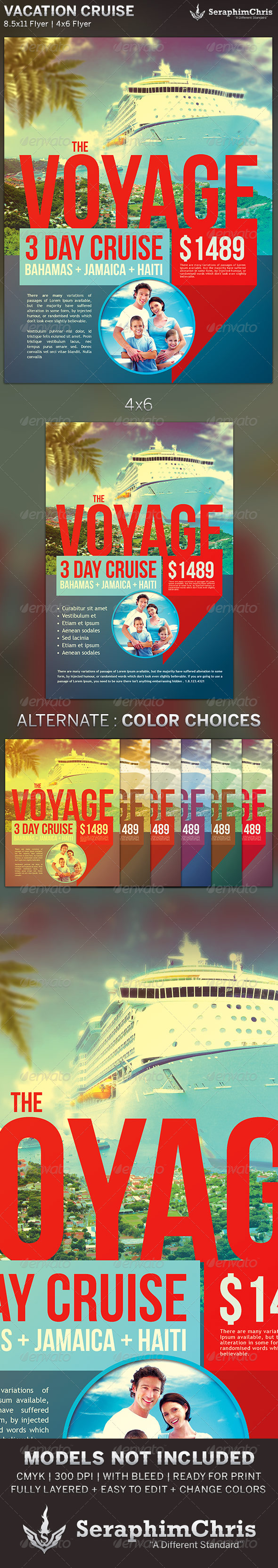 Vacation Cruise: Travel Flyer Template - Corporate Flyers