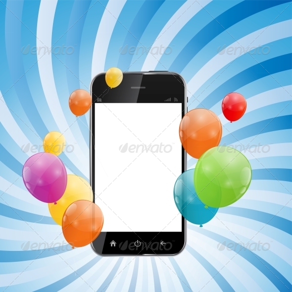 Color Glossy Balloons Background - Birthdays Seasons/Holidays