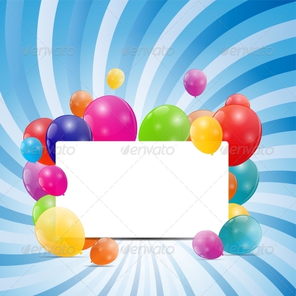 Color Glossy Balloons Background - Birthdays Seasons/Holidays