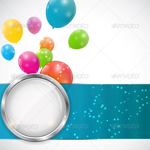 Color Glossy Balloons Background - Birthdays Seasons/Holidays