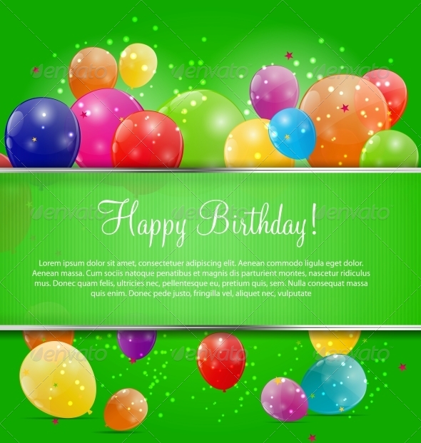 Color Glossy Balloons Background - Birthdays Seasons/Holidays