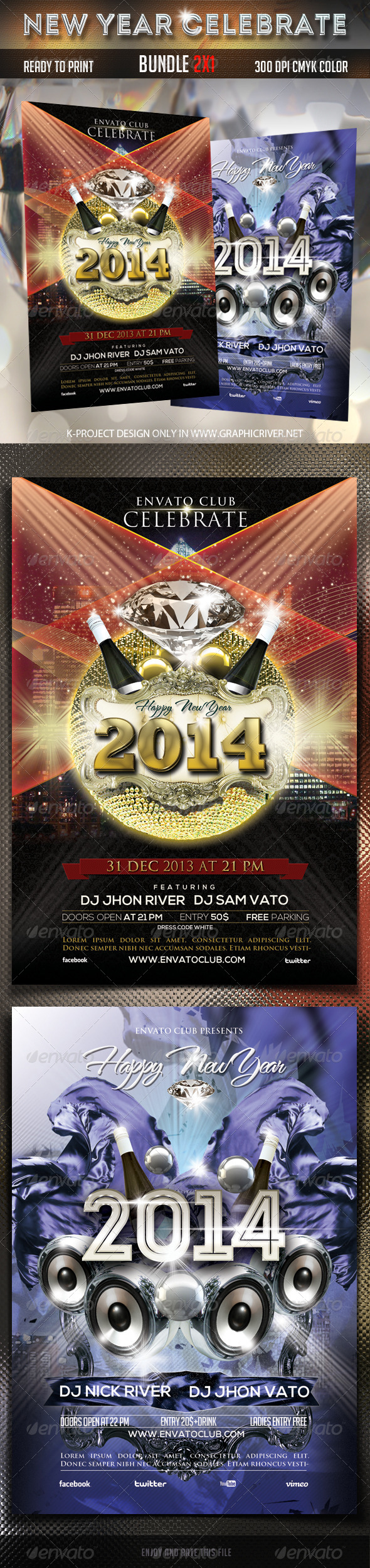 New Year Flyers Bundle - Clubs & Parties Events