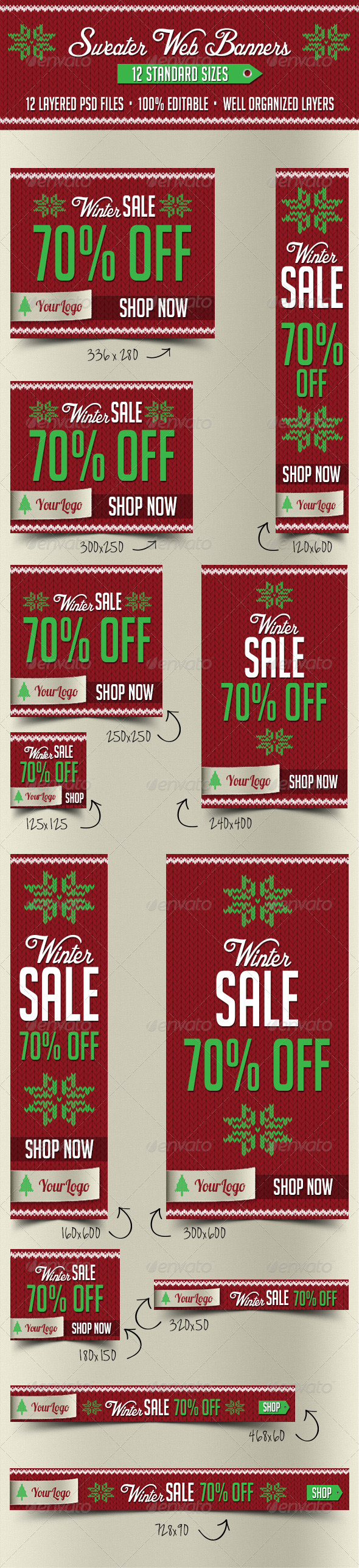 Sweater Web Banners - Banners & Ads Web Elements