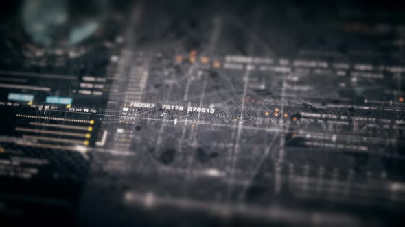 Futuristic HUD Holographic Digital City Map 01