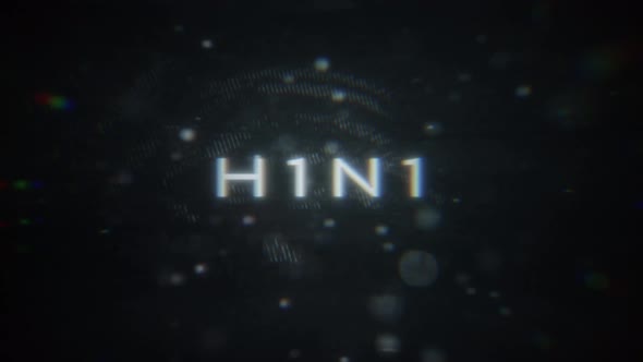 H1N1 Text Animation Display with Glitch Distortions
