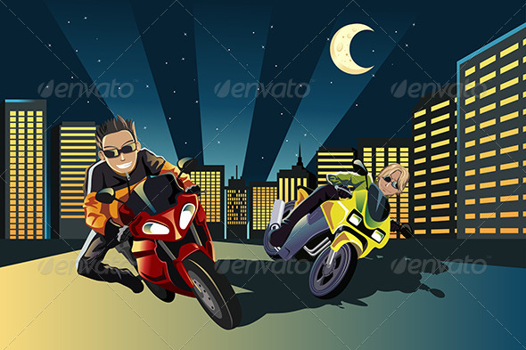 Motorcycle Racers - People Characters