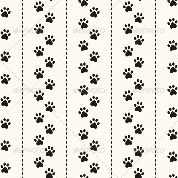 Seamless Animal Pattern of Paw Footprint. - Patterns Decorative