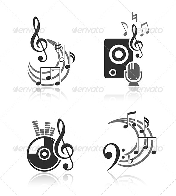 Music Vector Elements Set - Media Technology