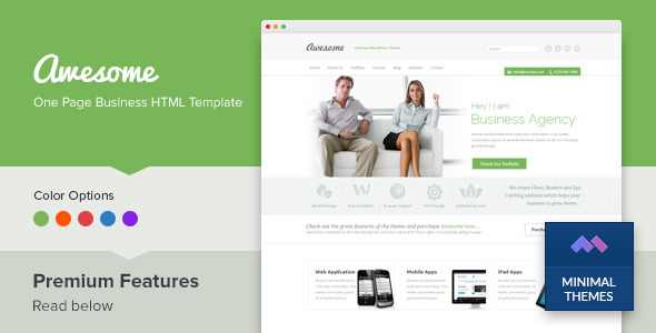 Marvelous Awesome - One Page Business Template