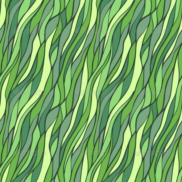 Seamless Hand-Drawn Pattern with Abstract Waves. - Patterns Decorative