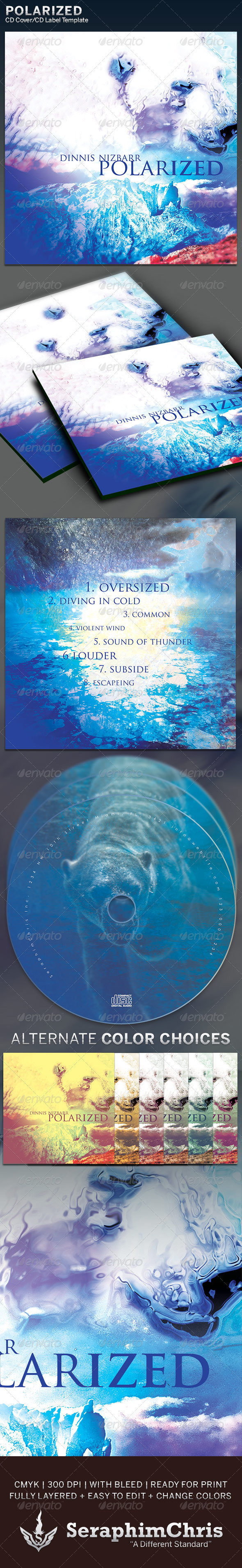 Polarized: CD Cover Artwork Template - CD & DVD Artwork Print Templates