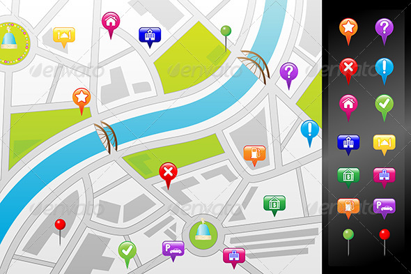GPS Street Map - Travel Conceptual
