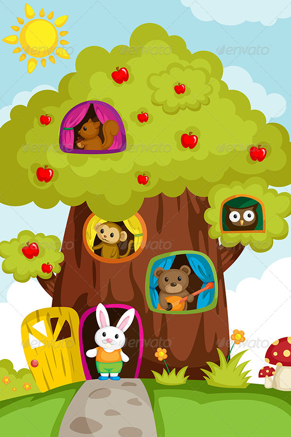 Animals in a Treehouse - Animals Characters