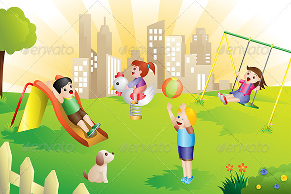 Kids on the Playground - People Characters