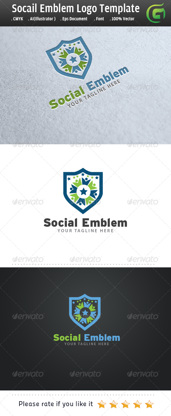 Social Emblem - Crests Logo Templates