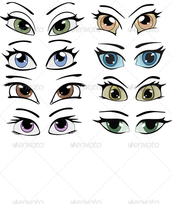 Drawn Eyes Clip Art - Objects Vectors