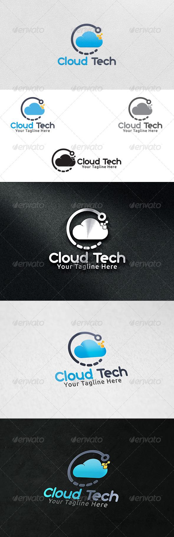 Cloud Tech - Logo Template - 3d Abstract