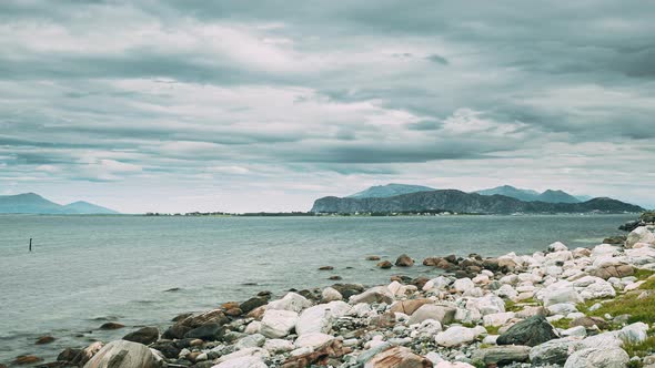 Alesund Islands, Norway. View Of Giske Island And Ellingsoya Or Ellingsoy Island In Summer Day alt