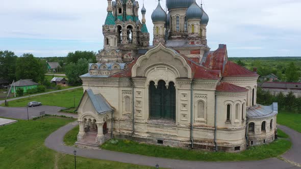 Russian Revival Style  Church in Village of Kukoboy, Russia