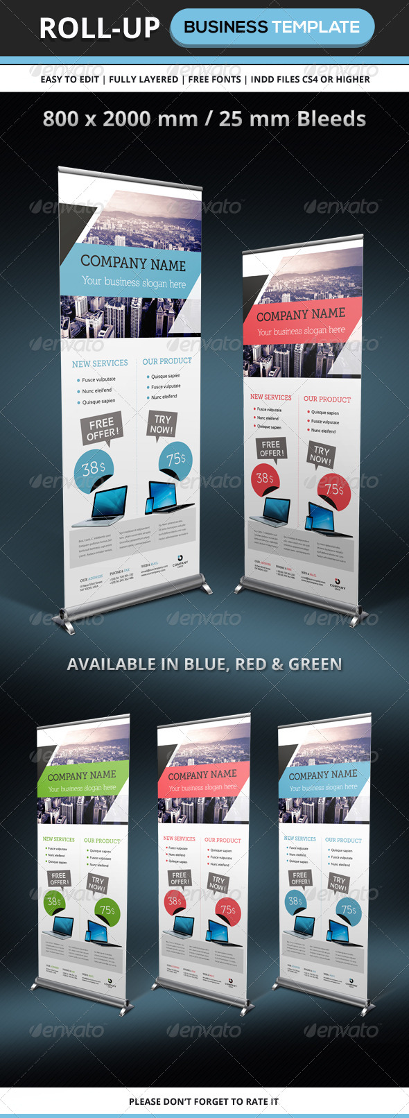 Corporate & Business Rollup template - Signage Print Templates