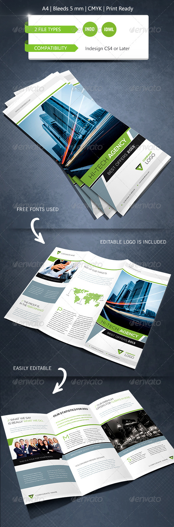 Modern & Corporate Trifold Brochure Template - Informational Brochures