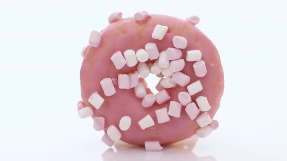 Pink Glazed Marshmallow Donut