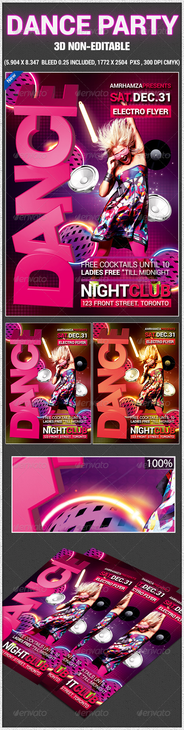 Glow Dance Party Poster - Clubs & Parties Events