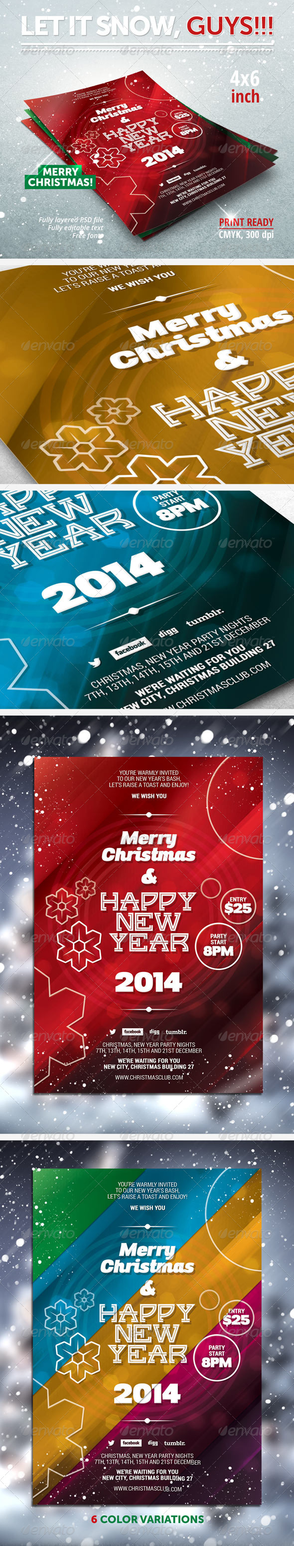 New Year, Christmas Party Flyer - Clubs & Parties Events
