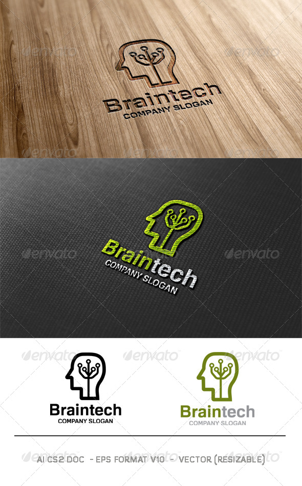 Brain Tech Logo - Humans Logo Templates