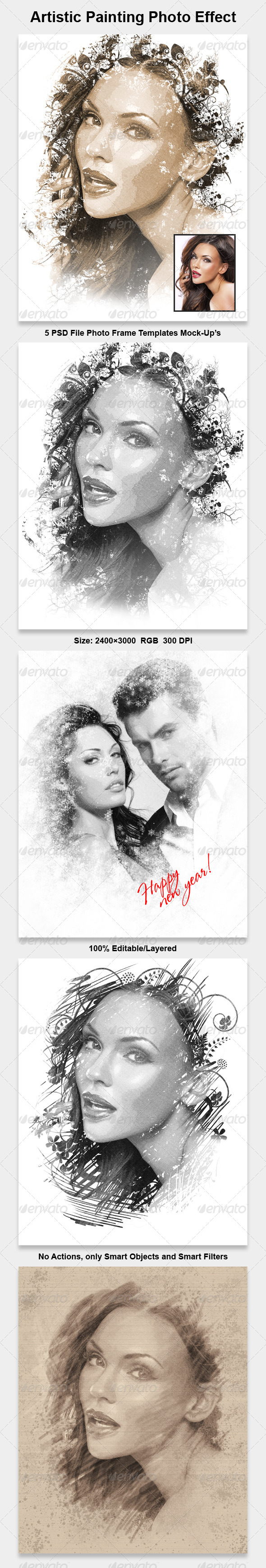 Artistic Painting Photo Effect Frame - Photo Templates Graphics