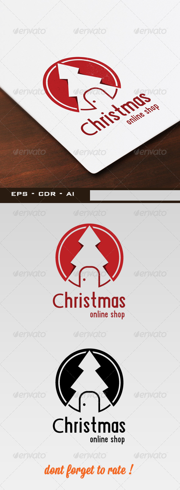 Christmas Shop Flat Logo - Symbols Logo Templates