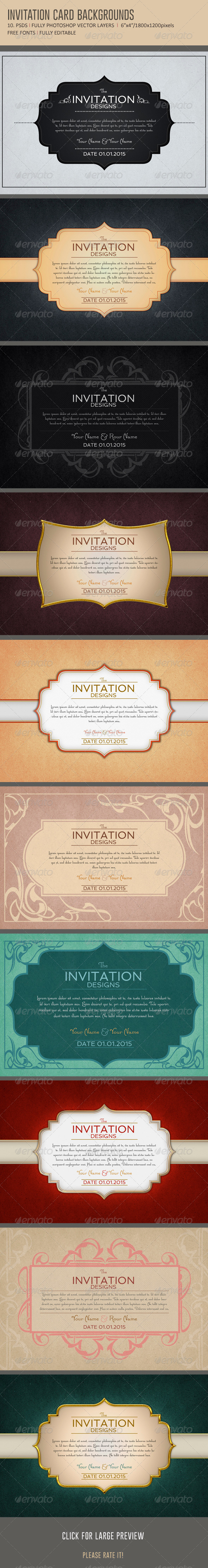 Invitation Card Backgrounds by creativeartx | GraphicRiver