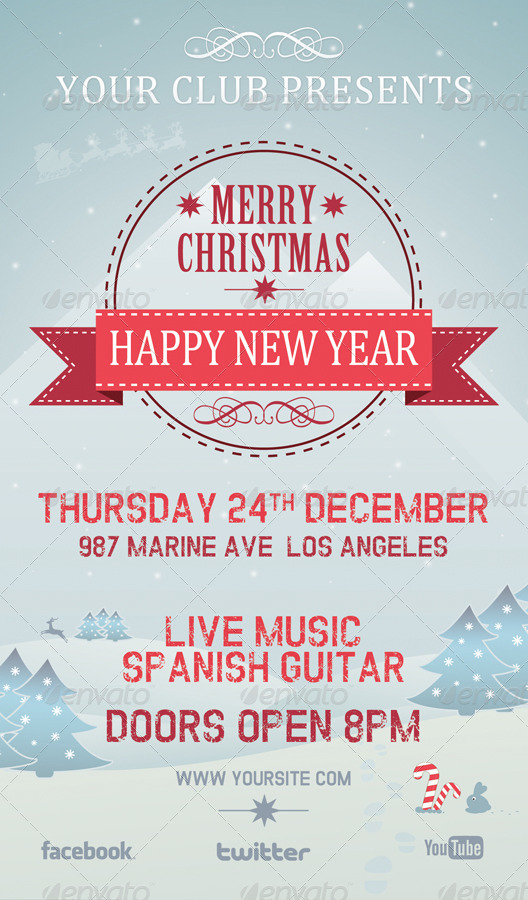 christmas new year party poster flyer facebook by plus size clubs