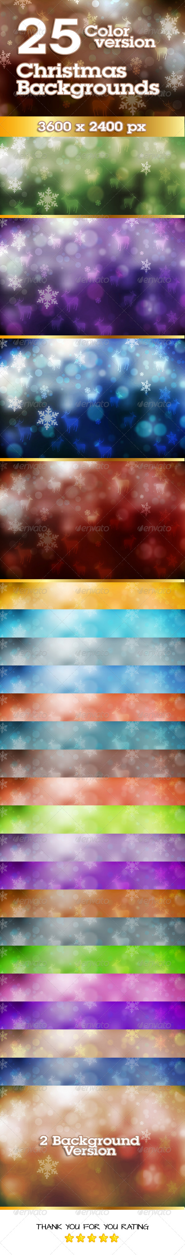 Christmas Background in 25 Colors variations - Backgrounds Graphics