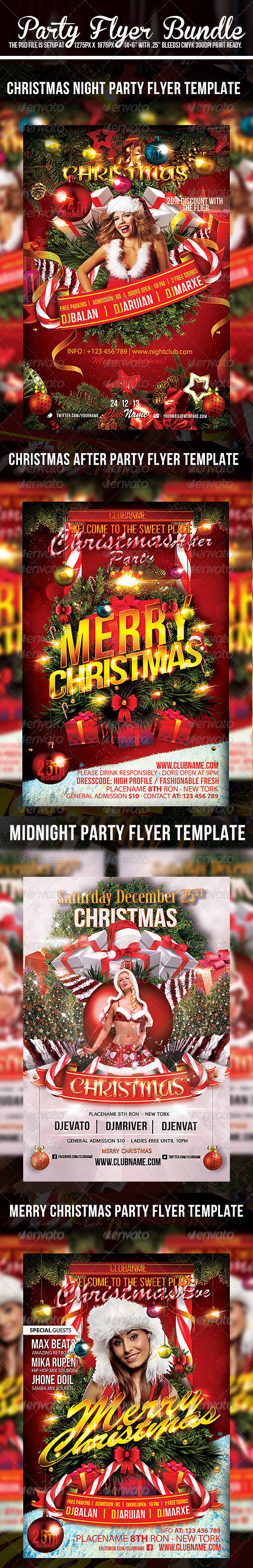 Christmas Flyer Template Bundle Pack - Events Flyers