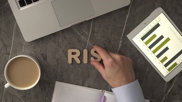 Risk Business Word Puts Letters On The Table