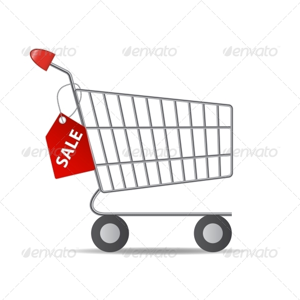 Empty Supermarket Shopping Cart - Retail Commercial / Shopping
