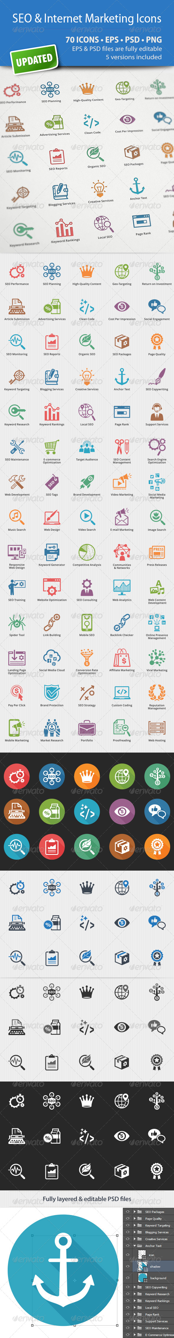 SEO & Internet Marketing Icons - Web Icons
