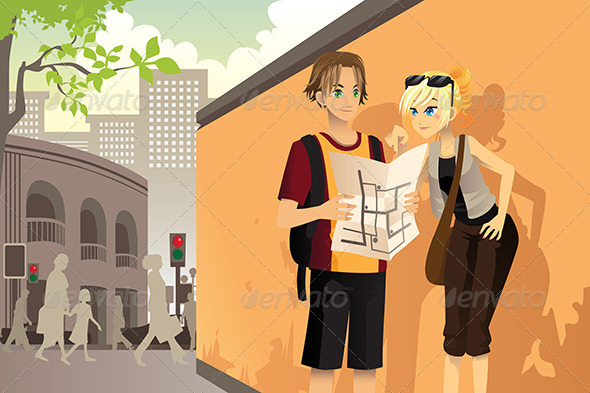 Couple Tourist - People Characters