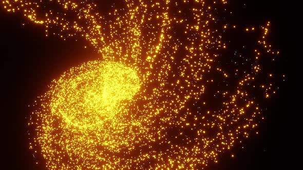 Magical Golden Glowing Shooting Star Particles Motion Graphics Background