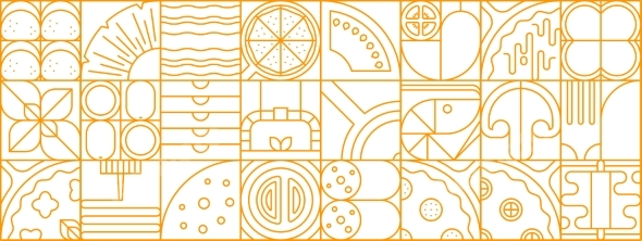 Abstract Geometric Pizza Pattern with Cheese