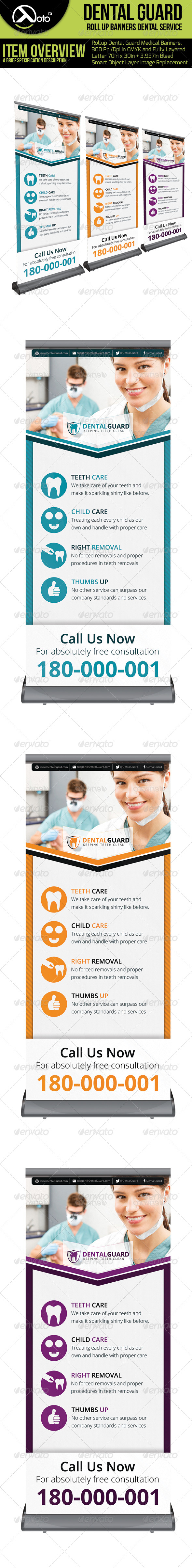 Dental Guard Medical Roll Up Banners - Signage Print Templates